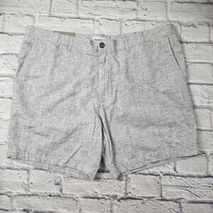 NWT Goodfellow Men's Linen Blend Shorts Gray Flat Front Every Wear Preppy sz 40